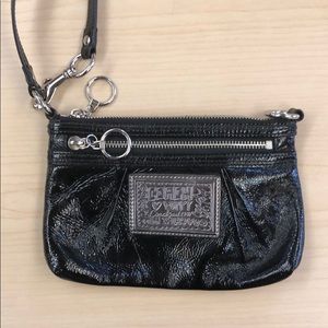 Coach Patent Leather Wristlet - Black - Like New